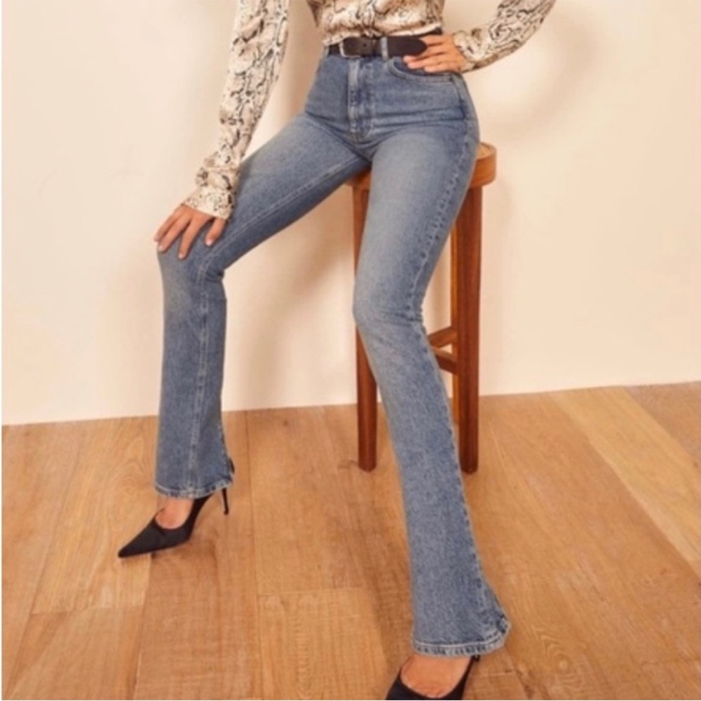 Reformation Camilla Jeans High Rise Zipper Back Palmero